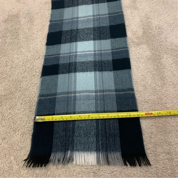 DARK navy blue and light baby blue plaid check fall winter scarf unisex 🔥 - Picture 5 of 6